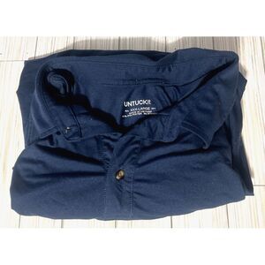 UnTuckit Polo Mens XXXL Short Sleeve Stretch Blue Athletic Shirt Golf Logo